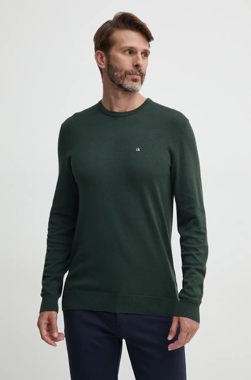 

Пуловер с коприна Calvin Klein в черно от лека материя K10K113549, Зелен