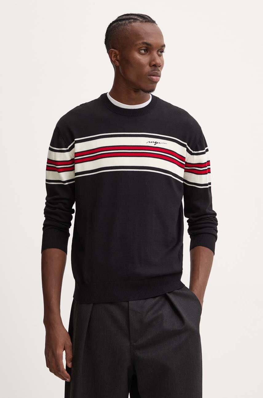 MSGM pulover de lana barbati, culoarea negru, light, 3740MM208.247594