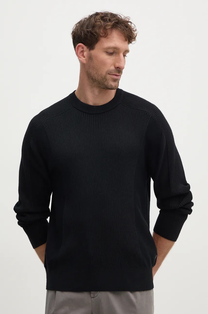 

Пуловер с вълна Armani Exchange мъжки в черно 6DZM6G ZM5BZ, Черен