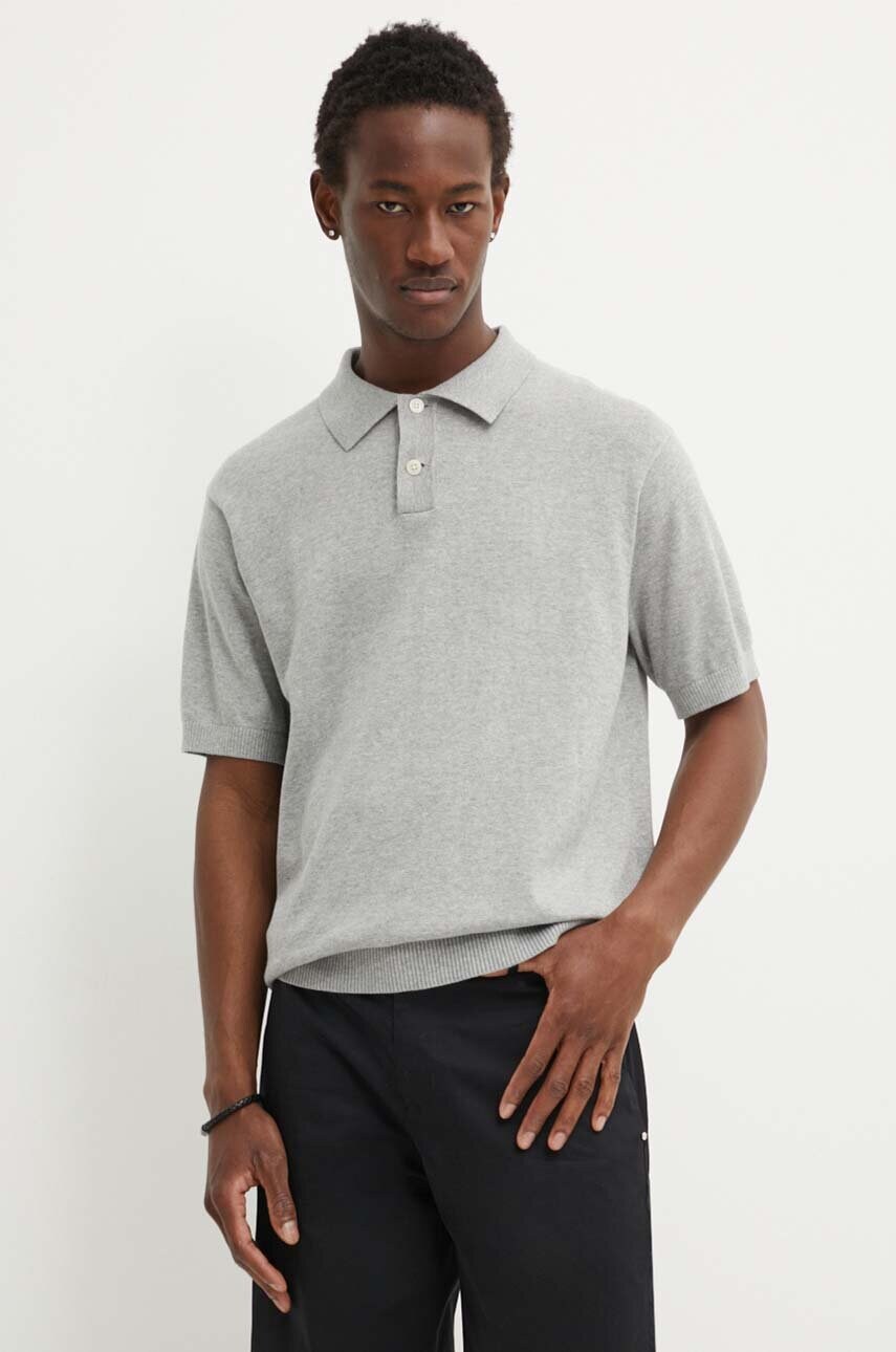 Levi's polo de bumbac culoarea gri, neted, A7294