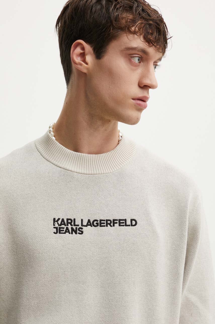 

Памучен пуловер Karl Lagerfeld Jeans в бежово 241D2000, Бежов