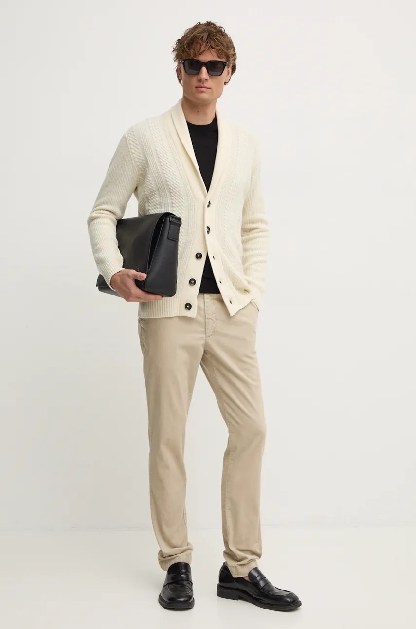 Шерстяной свитер United Colors of Benetton мужской цвет чёрный лёгкий 11AHU1056