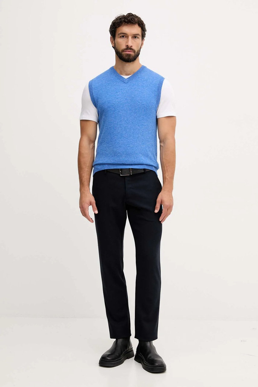 Шерстяной жилет United Colors of Benetton цвет чёрный лёгкий 1002U400L