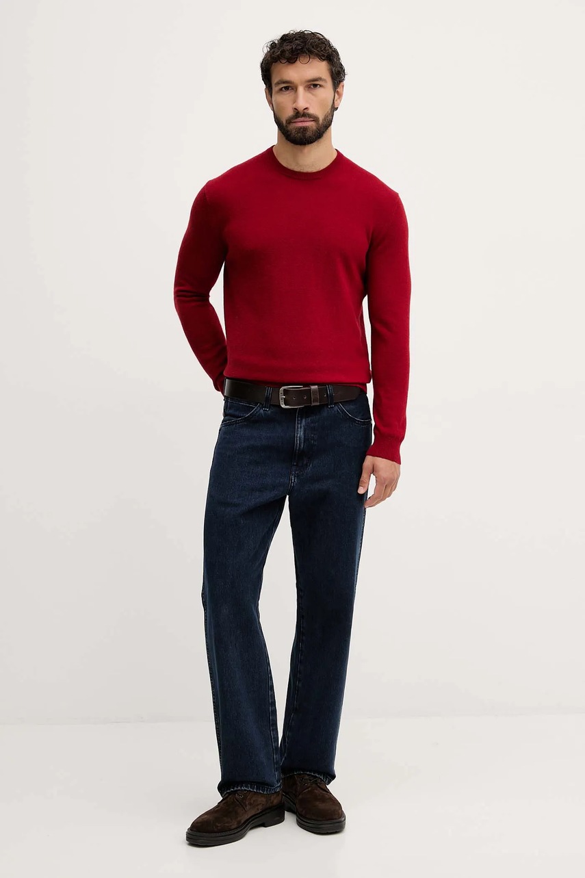 Шерстяной свитер United Colors of Benetton цвет коричневый лёгкий 1002U1G34