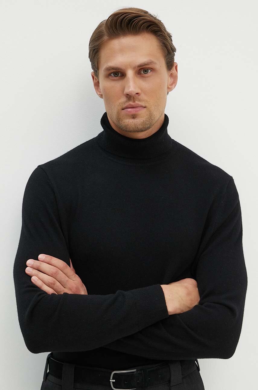 Πουλόβερ κασμίρ Theory χρώμα: μαύρο, N0888705 φωτογραφία