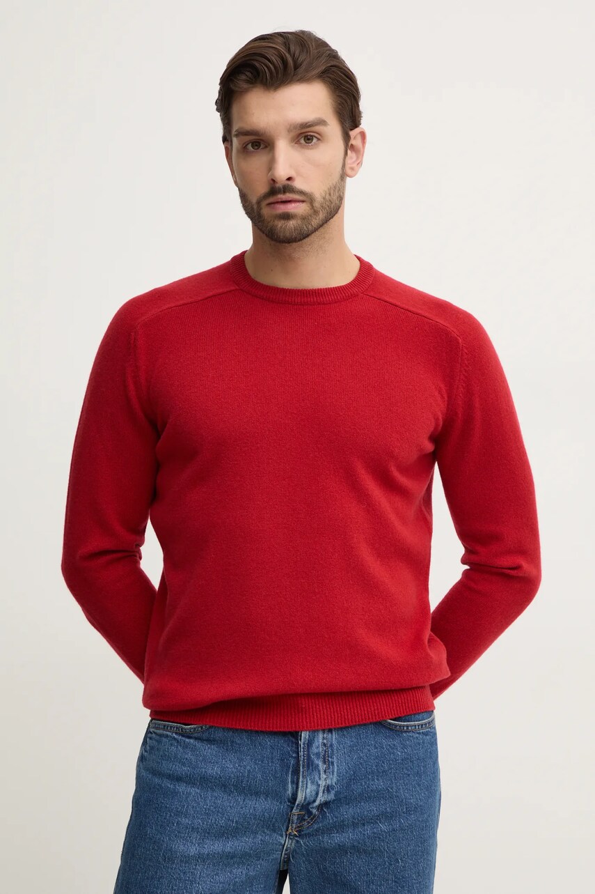 United Colors of Benetton pulover de lana barbati, culoarea rosu, light, 1006U108W