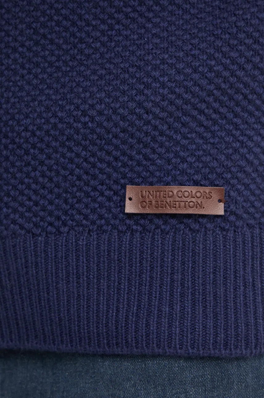 Вовняний светр United Colors of Benetton чоловічий колір синій  1344U108H 