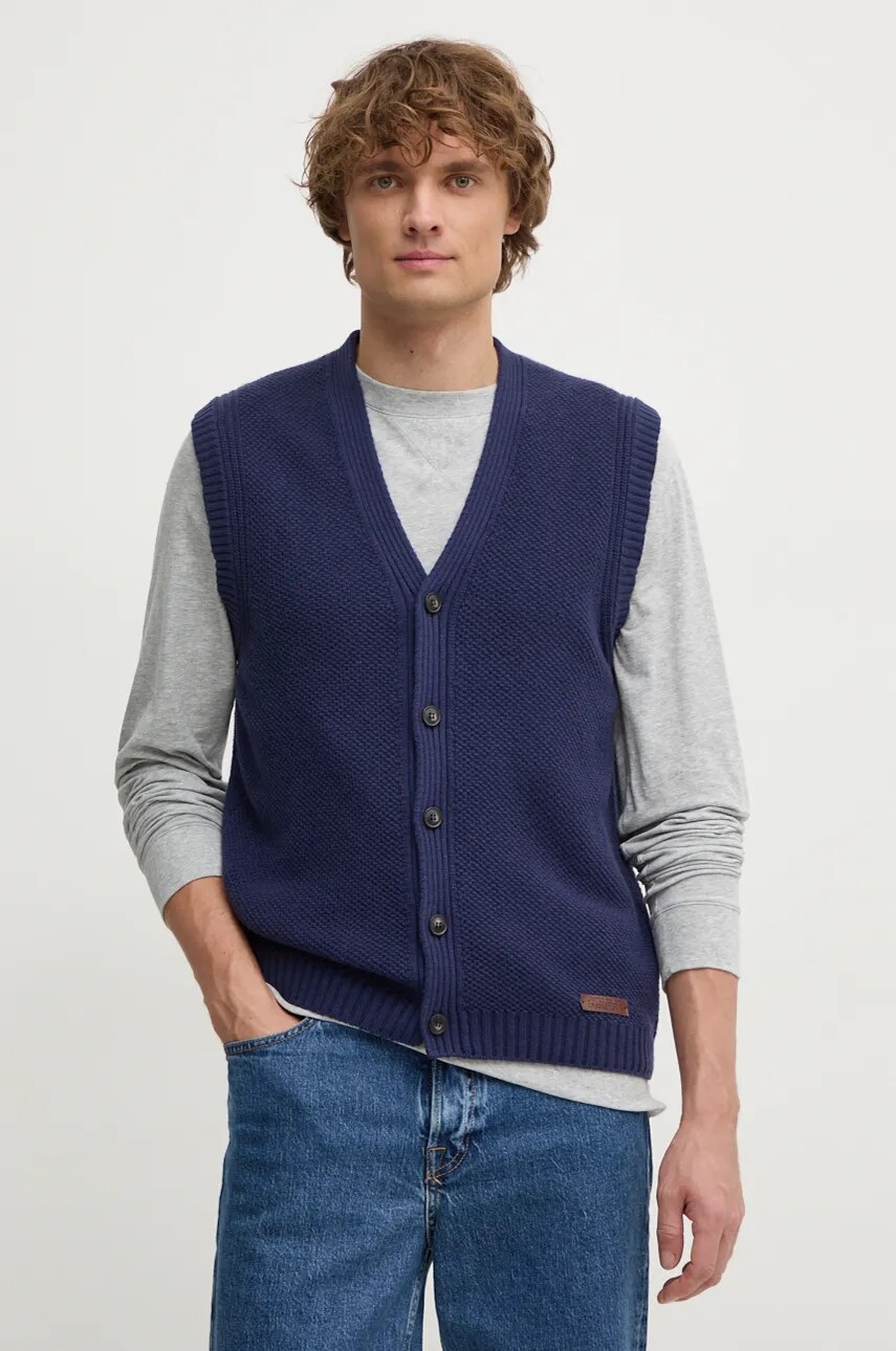 United Colors of Benetton vesta de lana culoarea albastru marin, 1344U601H