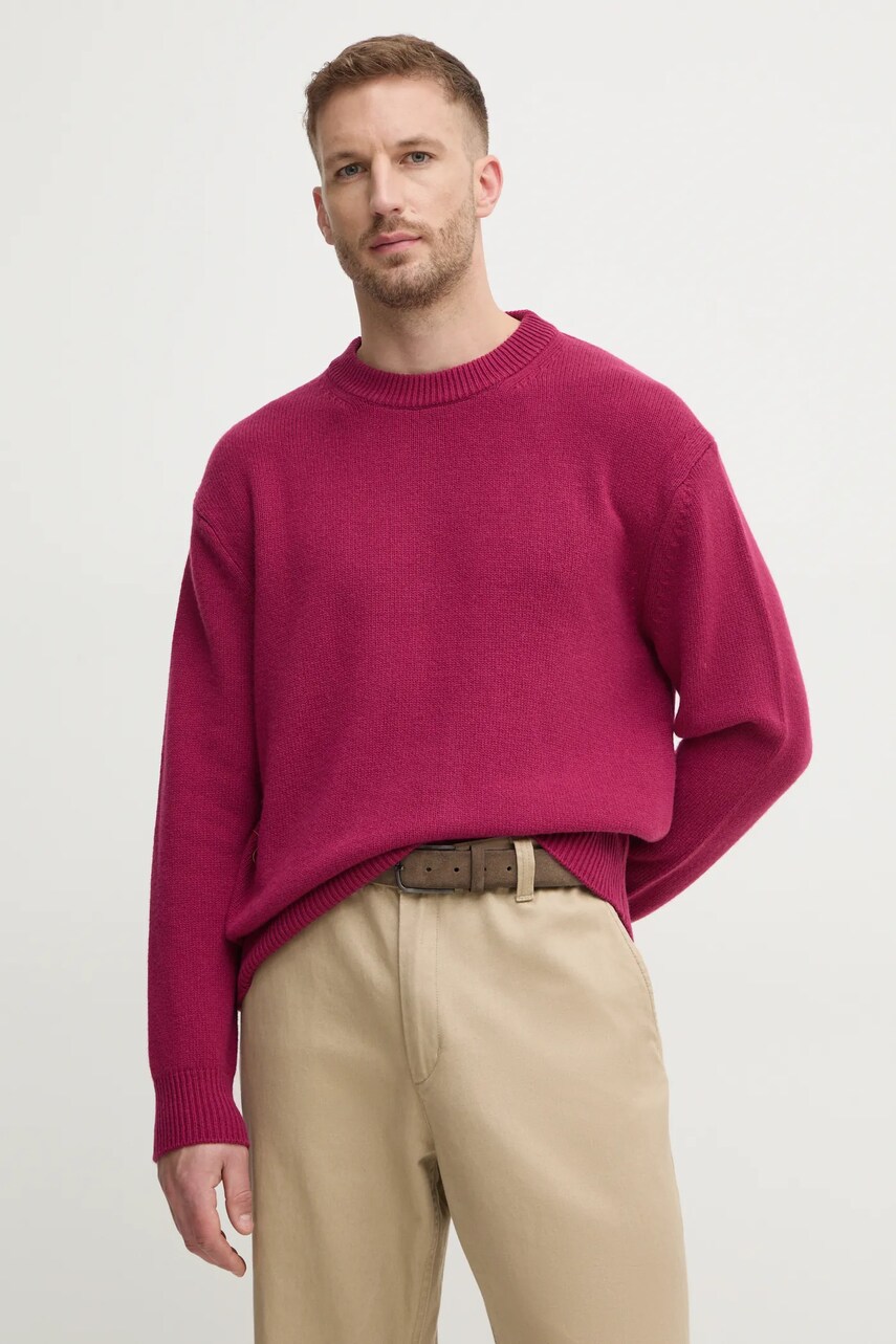 United Colors of Benetton pulover de lana barbati, culoarea roz, 1344U108G
