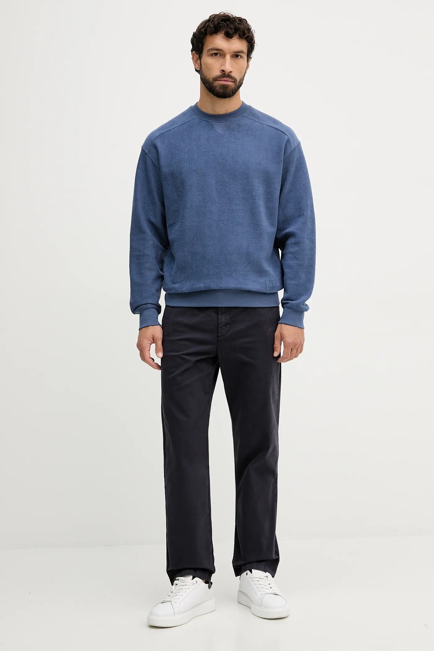 Хлопковая кофта United Colors of Benetton цвет оранжевый однотонная 3NMEU109T