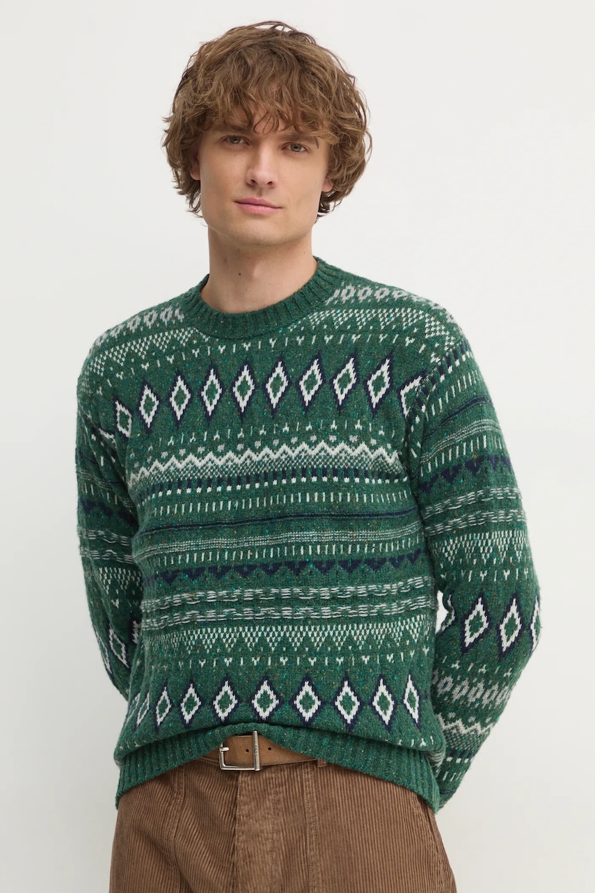 United Colors of Benetton pulover barbati, culoarea verde, 1137K107V