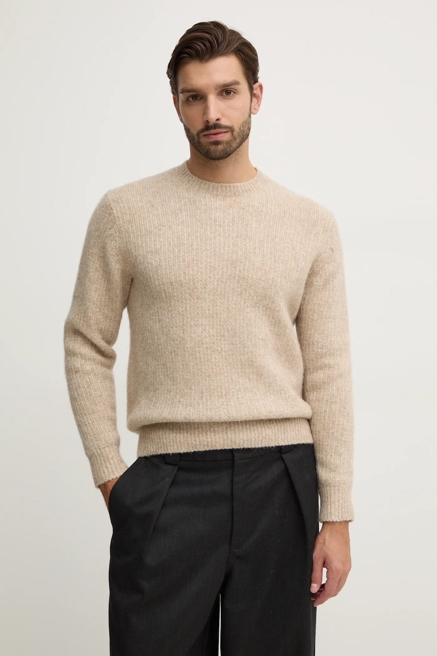 Sunflower pulover de lana barbati, culoarea bej, călduros, 3033