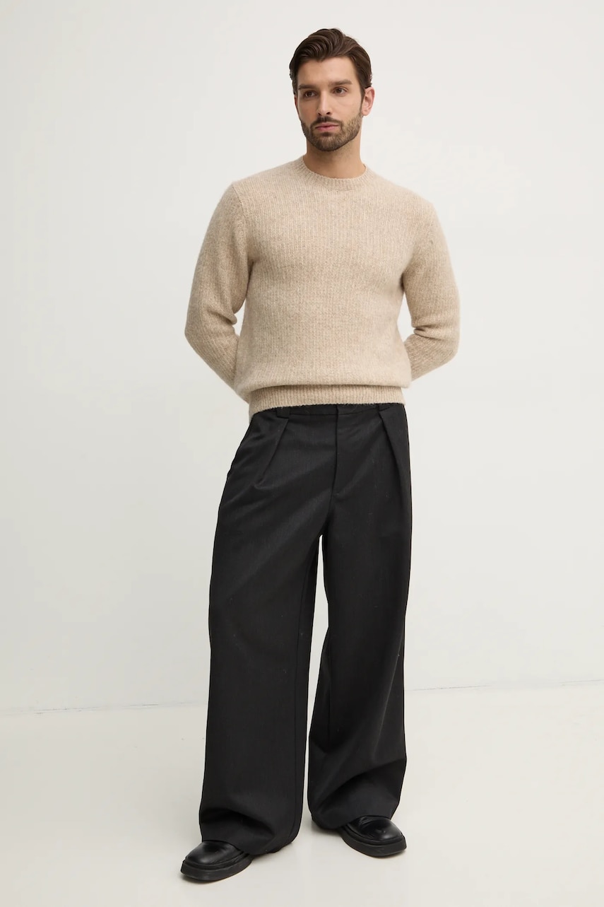 Шерстяной свитер Sunflower мужской цвет бежевый тёплый 3033 Шерстяной свитер Sunflower мужской цвет бежевый тёплый 3033