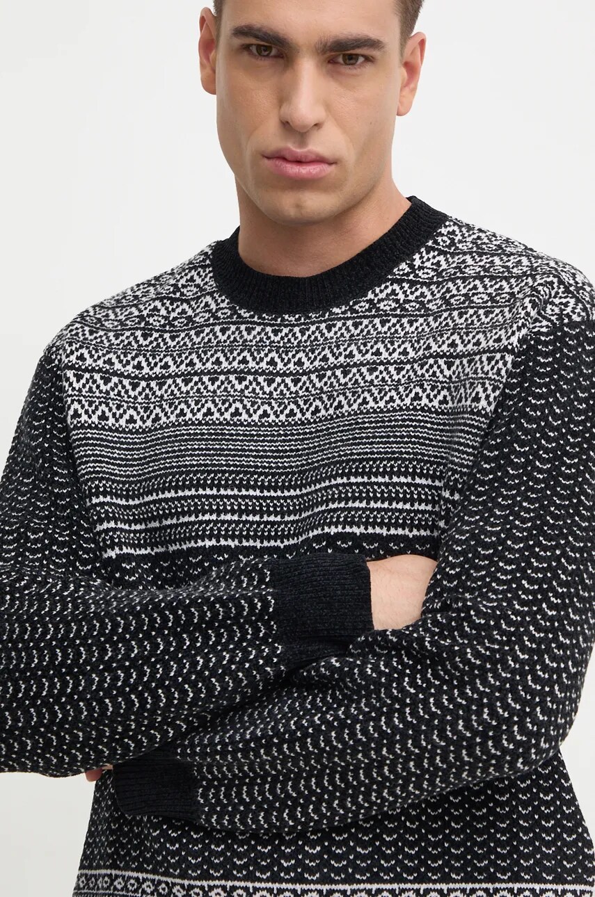 Armani Exchange pulover din amestec de lana barbati, culoarea negru, light, XM000028 AF10351