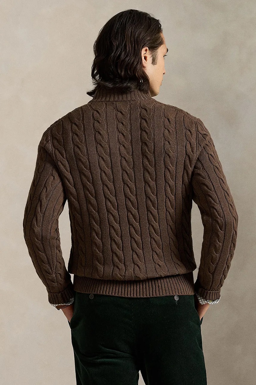 Хлопковый свитер Polo Ralph Lauren цвет бордовый с полугольфом 710810841