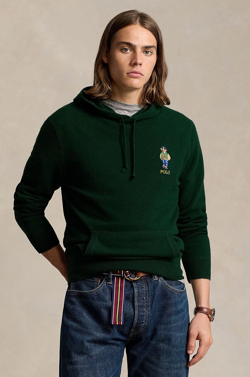 

Вълнен пуловер Polo Ralph Lauren мъжки в зелено 710946003, Зелен
