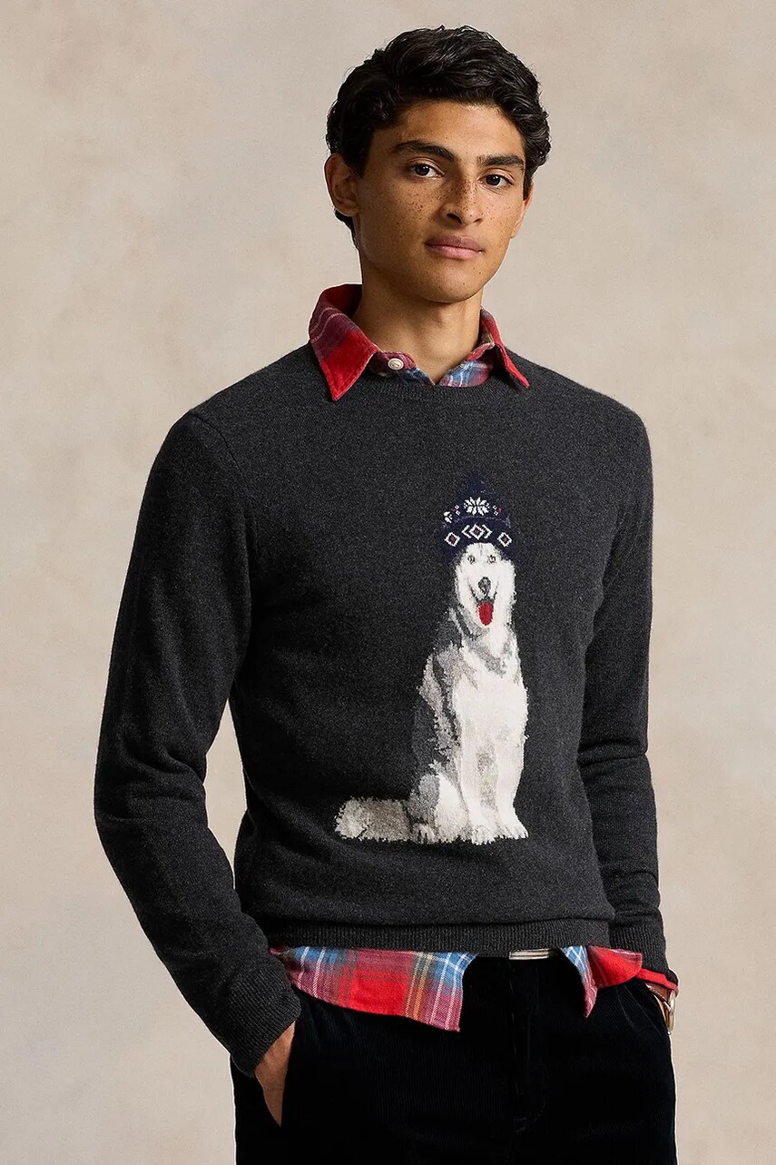 Levně Kašmírový svetr Polo Ralph Lauren šedá barva, 710949282