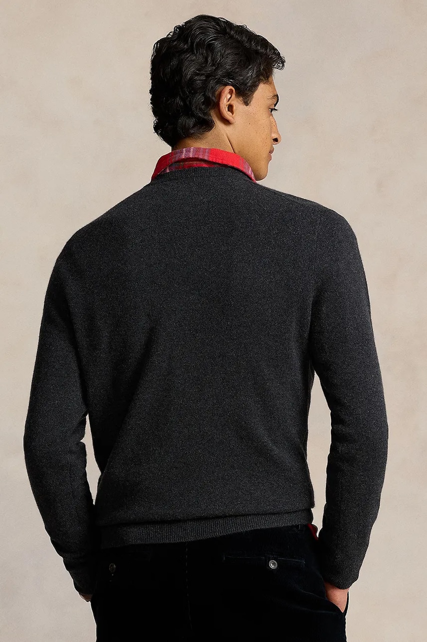 Кашемировый свитер Polo Ralph Lauren цвет серый 710949282 Кашемировый свитер Polo Ralph Lauren цвет серый 710949282
