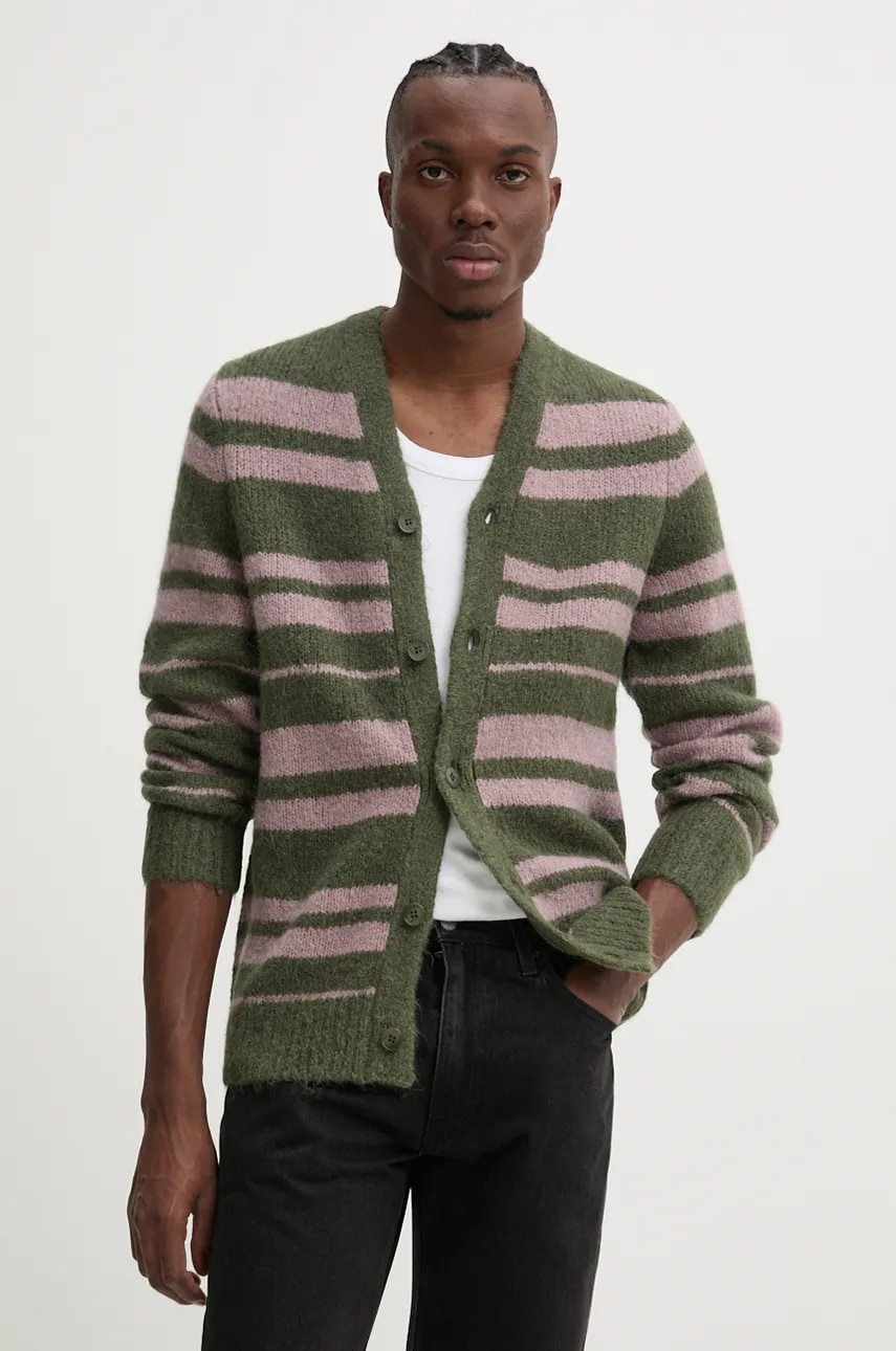 Samsoe Samsoe cardigan din lana SAARIN culoarea verde, M24300099 Samsoe Samsoe cardigan din lana SAARIN culoarea verde, M24300099
