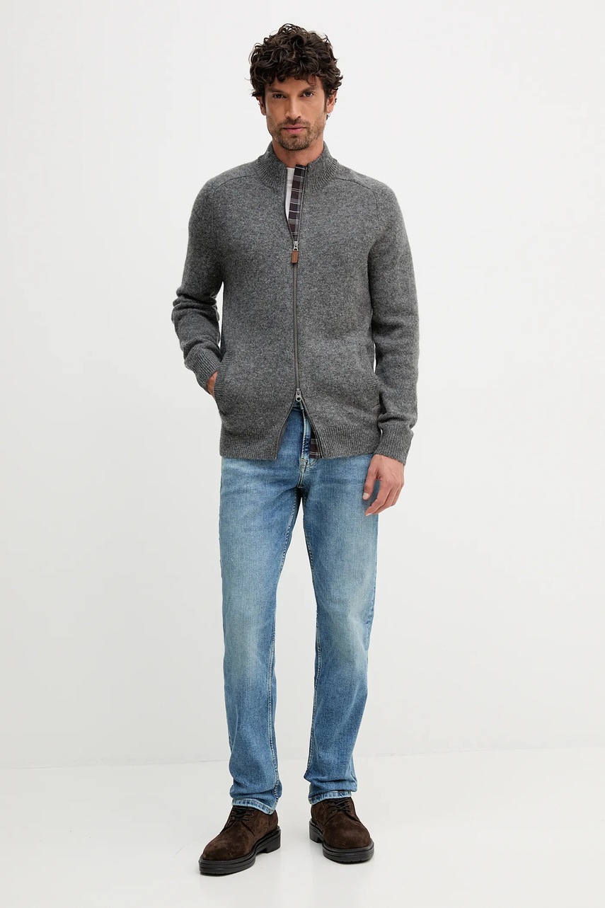 Шерстяной свитер Barbour цвет чёрный MKN1590