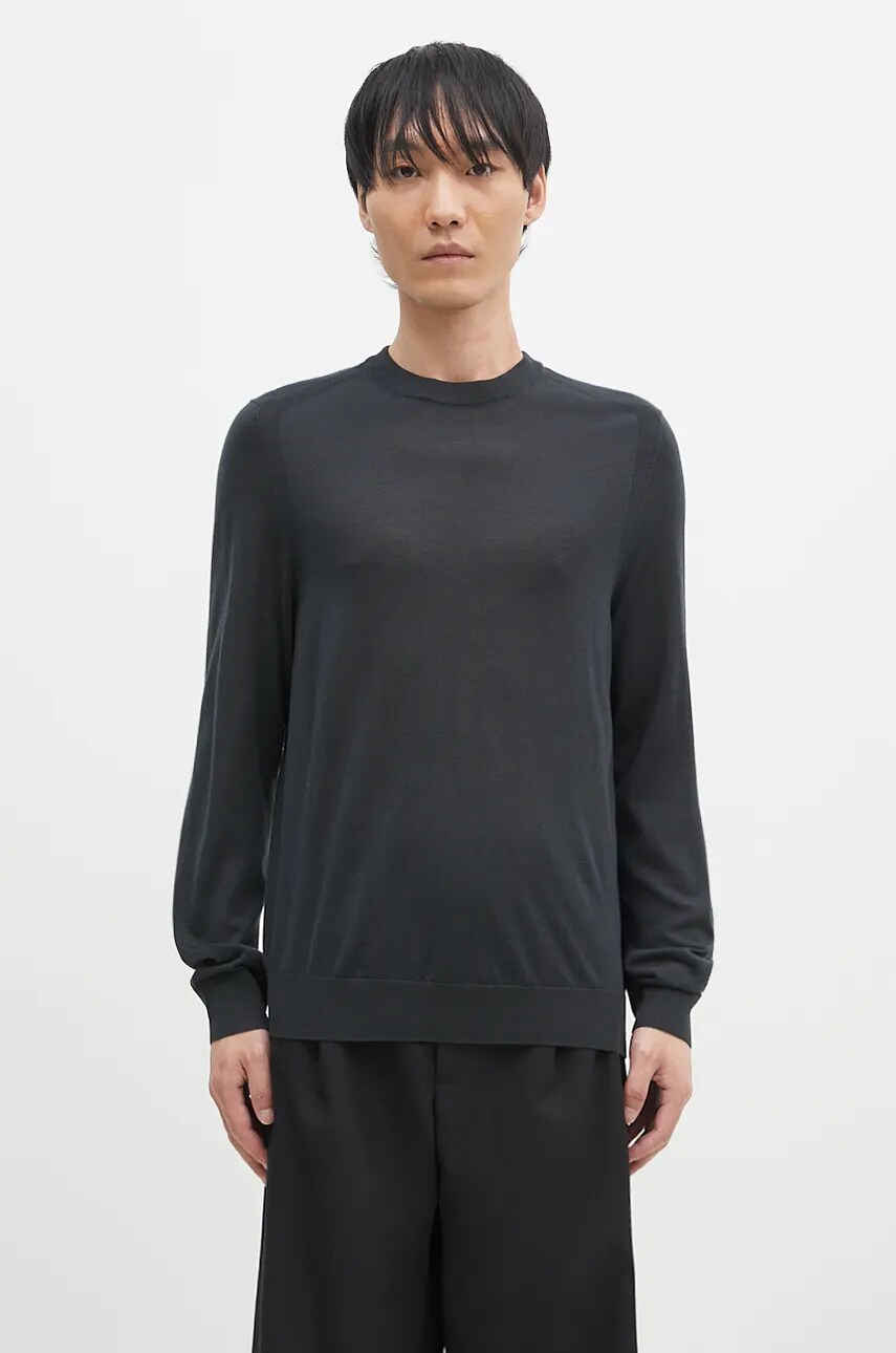 Levně Vlněný svetr Paul Smith pánský, šedá barva, lehký, M1R-562X-M02093