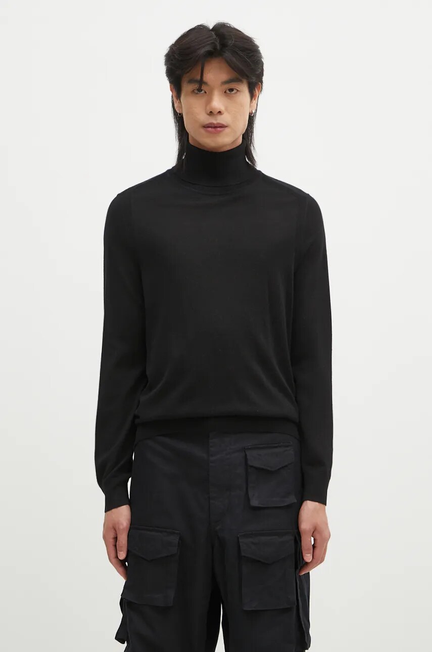 Paul Smith pulover de lana barbati, culoarea negru, light, cu guler, M1R-565X-M02093