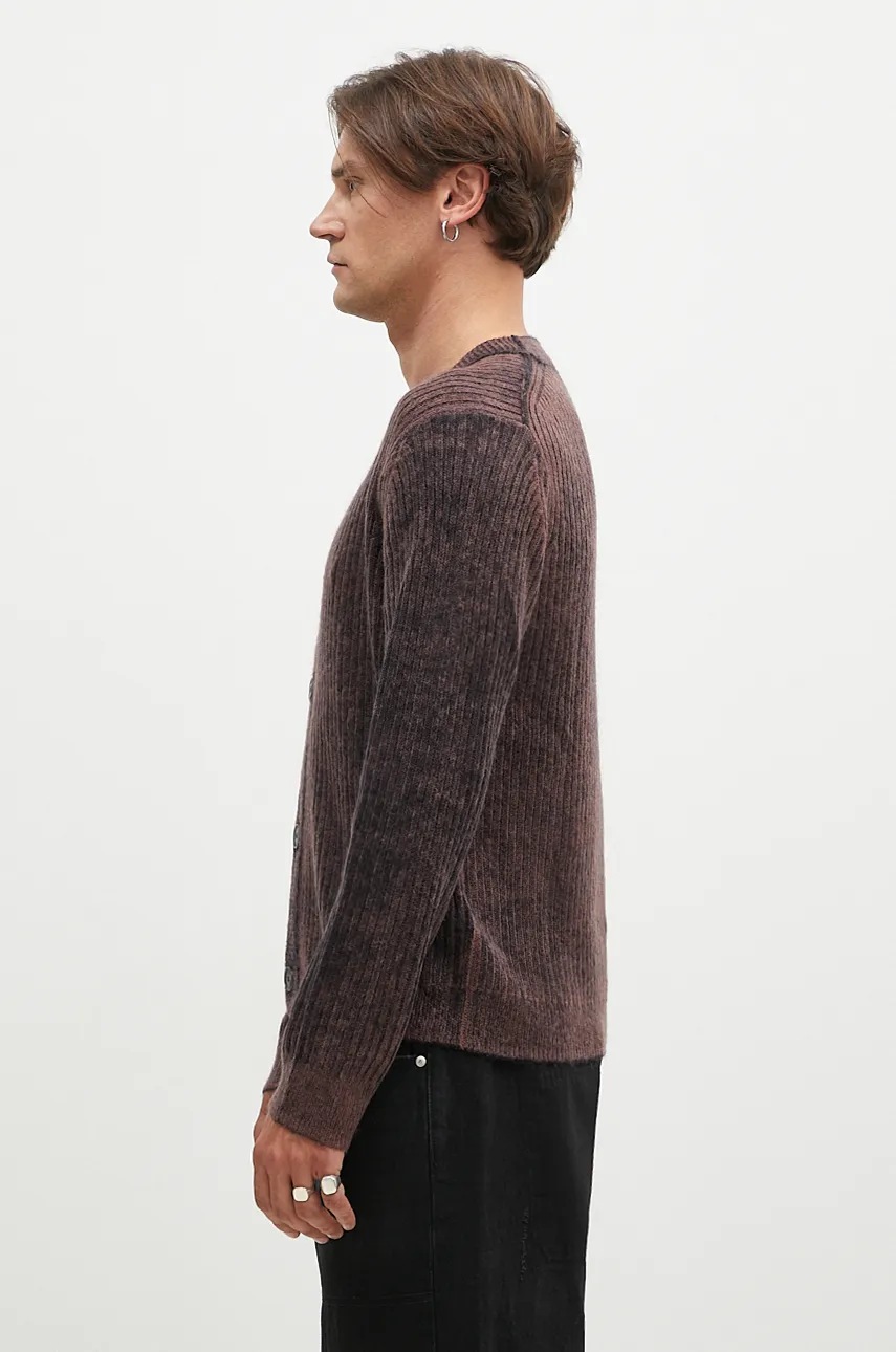 Кардиган с примесью шерсти Paul Smith цвет коричневый M1R-917Y-N02506 Кардиган с примесью шерсти Paul Smith цвет коричневый M1R-917Y-N02506