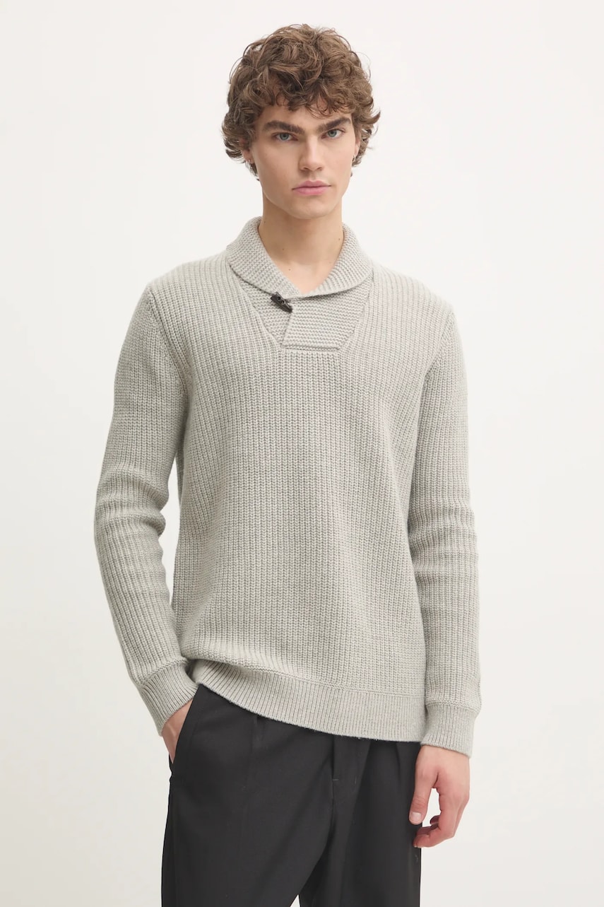 Superdry pulover din amestec de lana barbati, culoarea gri, M6110626A-07Q Superdry pulover din amestec de lana barbati, culoarea gri, M6110626A-07Q