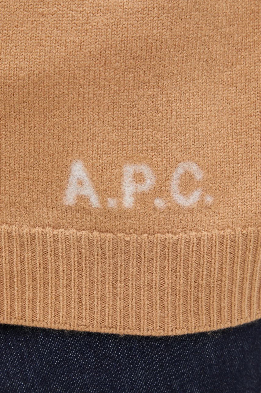 Вовняний светр A.P.C. Pull Edward чоловічий колір коричневий  WVBDJ.H23059 