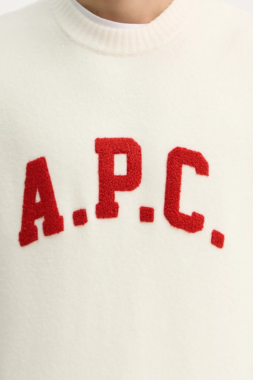 Вовняний светр A.P.C. pull joshua чоловічий колір бежевий  WVBDK.M23365 