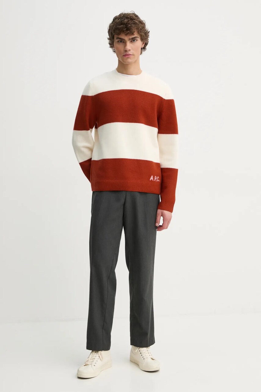 Шерстяной свитер A.P.C. pull edwardo мужской цвет оранжевый WVBDL.H23364 Шерстяной свитер A.P.C. pull edwardo мужской цвет оранжевый WVBDL.H23364