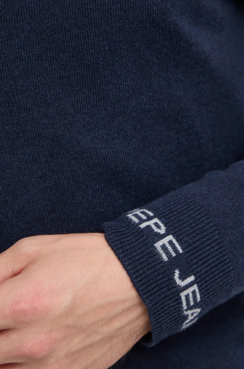 Πουλόβερ με προσθήκη μαλλιού Pepe Jeans NEW ANDRE V NECK ανδρικό, χρώμα: ναυτικό μπλε, PM702468 φωτογραφία