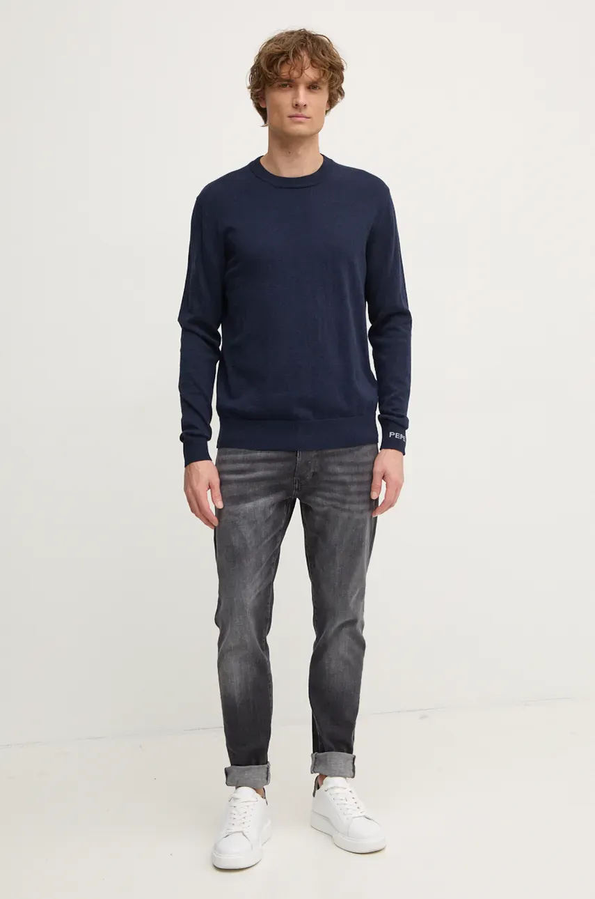 Свитер с примесью шерсти Pepe Jeans NEW ANDRE CREW NECK мужской цвет синий лёгкий PM702469 Свитер с примесью шерсти Pepe Jeans NEW ANDRE CREW NECK мужской цвет синий лёгкий PM702469