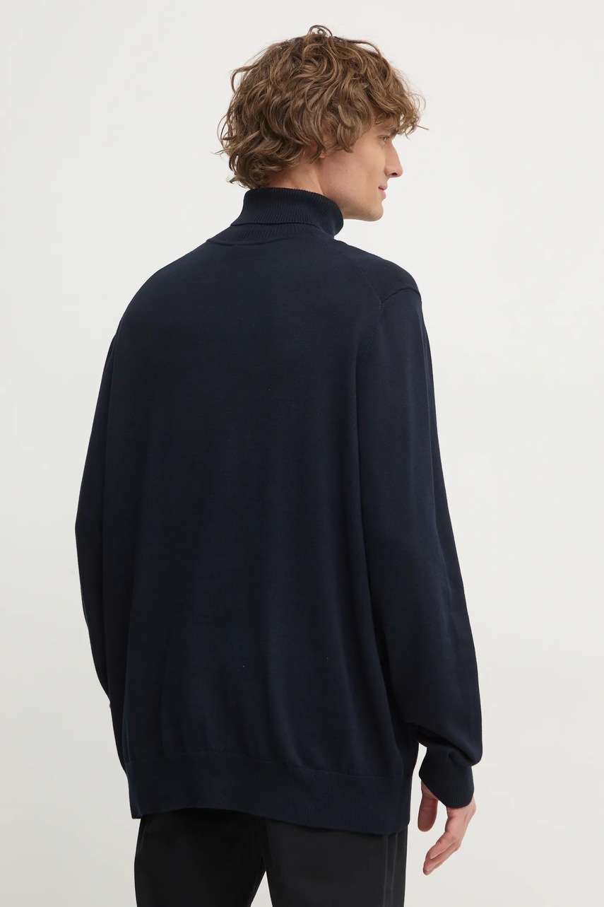 Свитер с примесью кашемира Boss Orange цвет бежевый лёгкий с гольфом 50527573