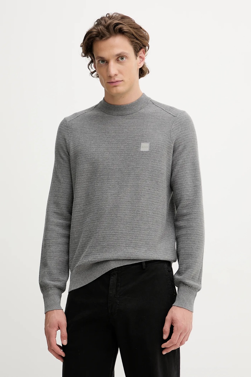 BOSS Orange pulover din amestec de cașmir culoarea negru, light, 50527584