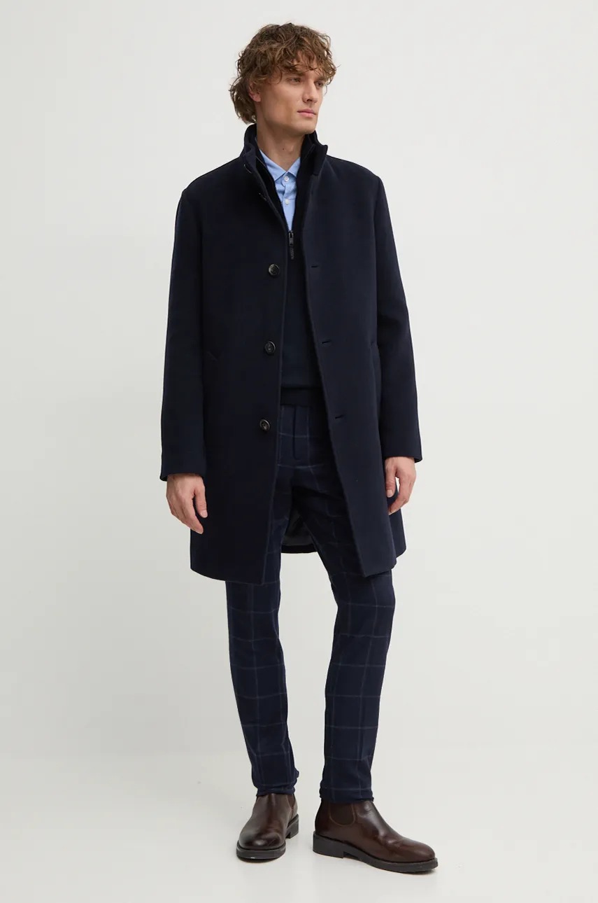 Свитер с примесью шерсти Boss Orange мужской цвет бежевый лёгкий 50527585