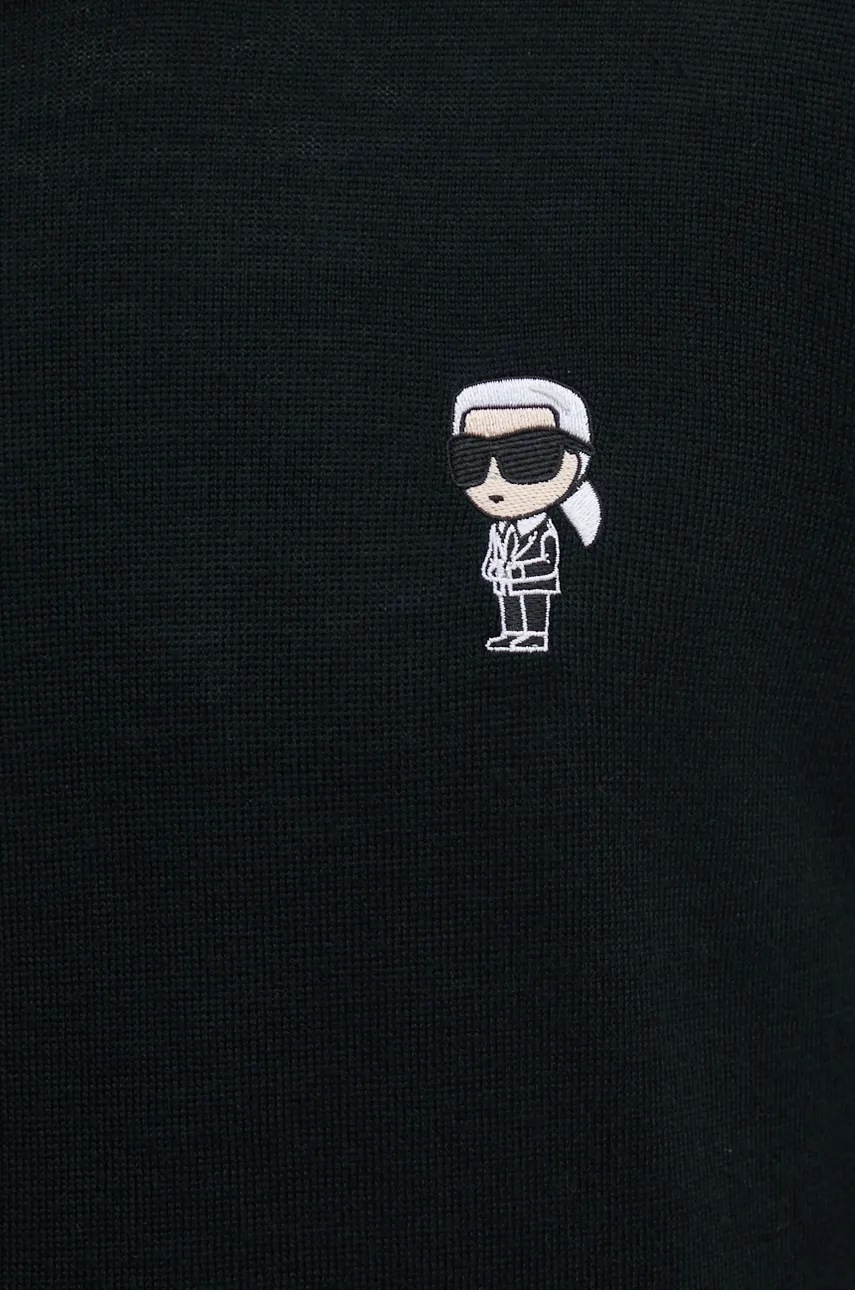 Вовняний светр Karl Lagerfeld чоловічий колір чорний легкий 544399.655013 