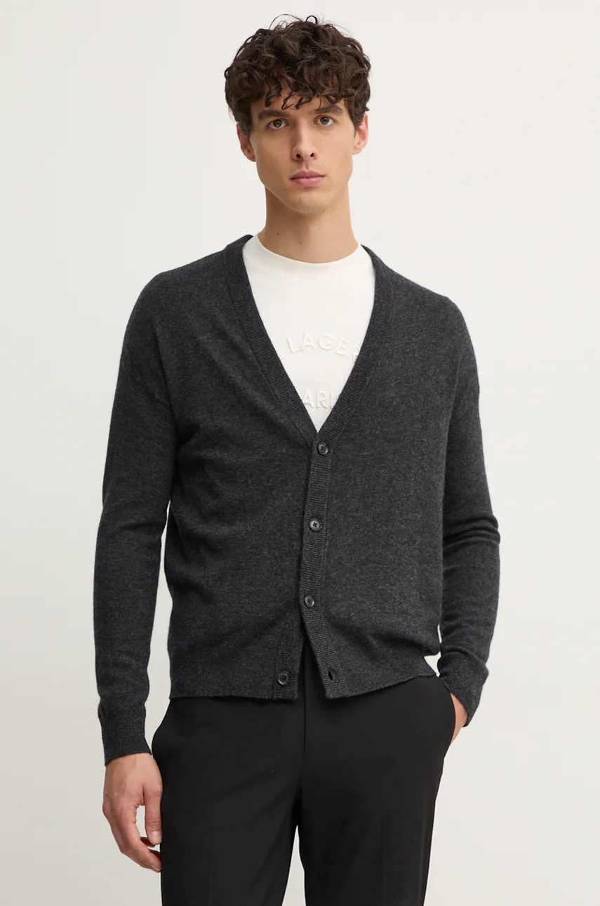 

Вълнена жилетка Sisley в сиво 18AYT600N, Сив