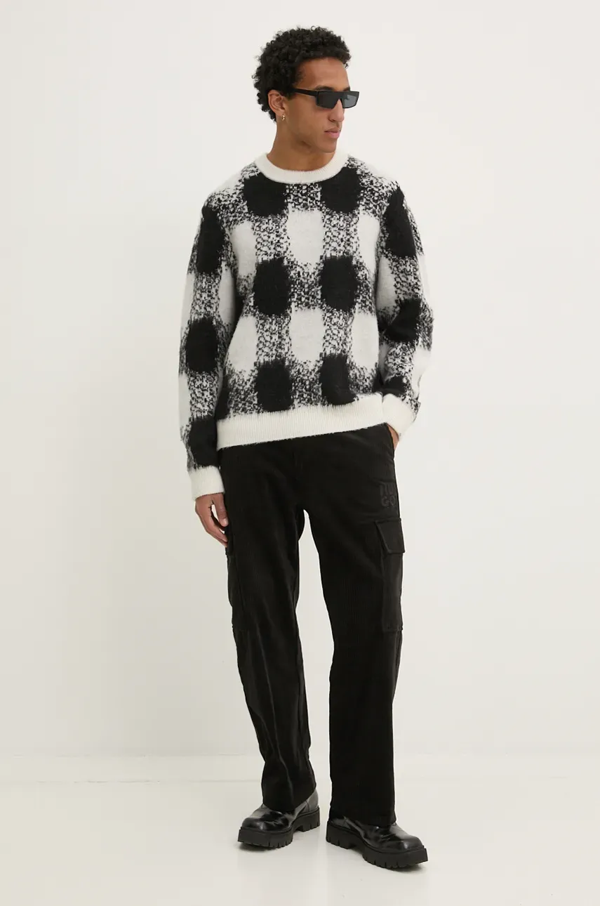 Свитер с примесью шерсти HUGO мужской цвет чёрный  50524555 Свитер с примесью шерсти HUGO мужской цвет чёрный  50524555