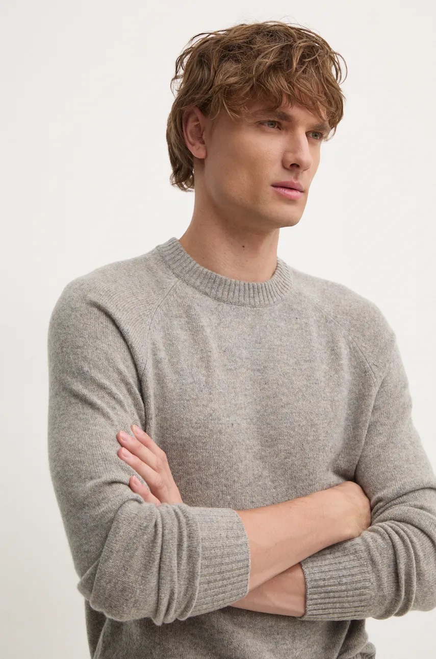 Вовняний светр Calvin Klein чоловічий колір сірий  K10K113388 