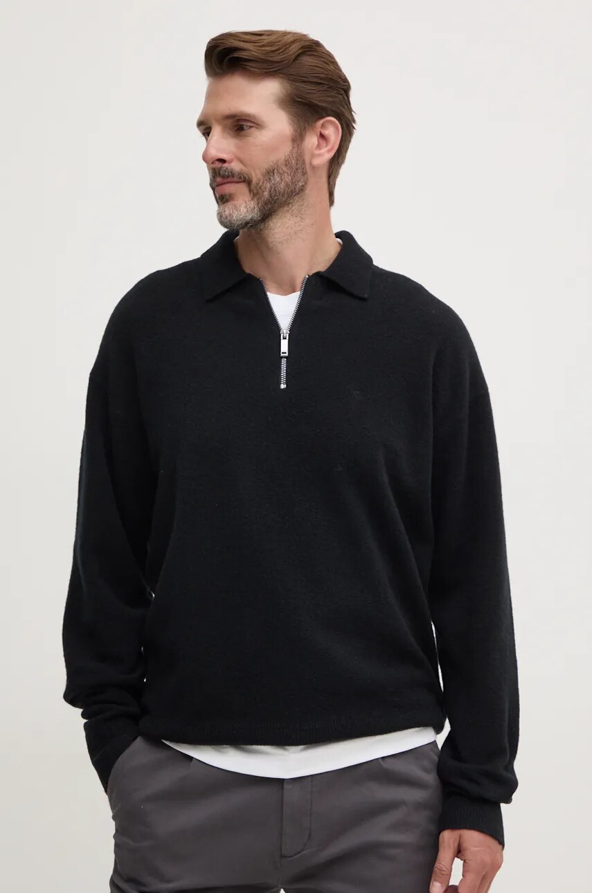 Levně Vlněný svetr Calvin Klein pánský, černá barva, K10K113409