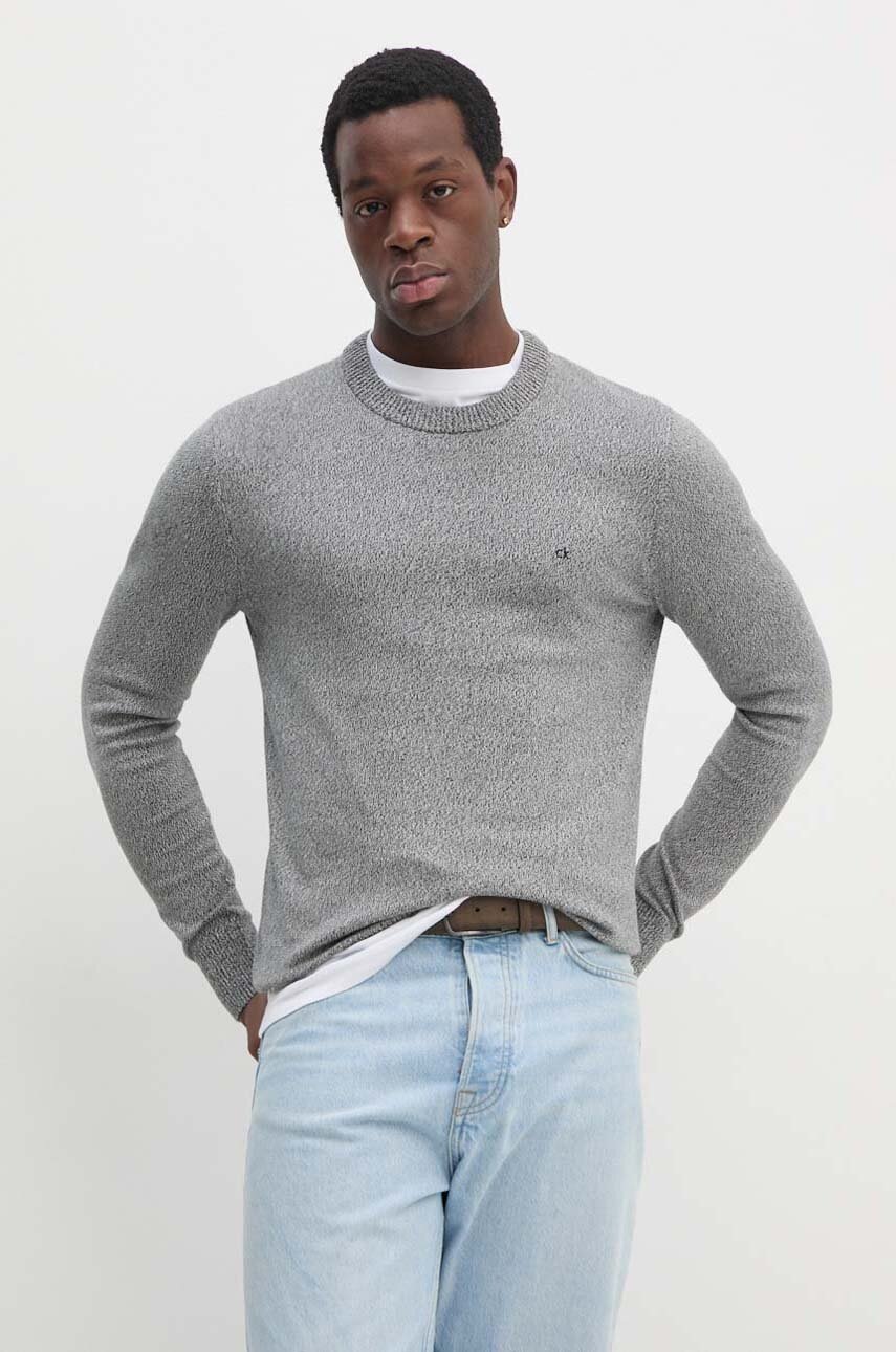 

Памучен пуловер Calvin Klein в сиво K10K113419, Сив