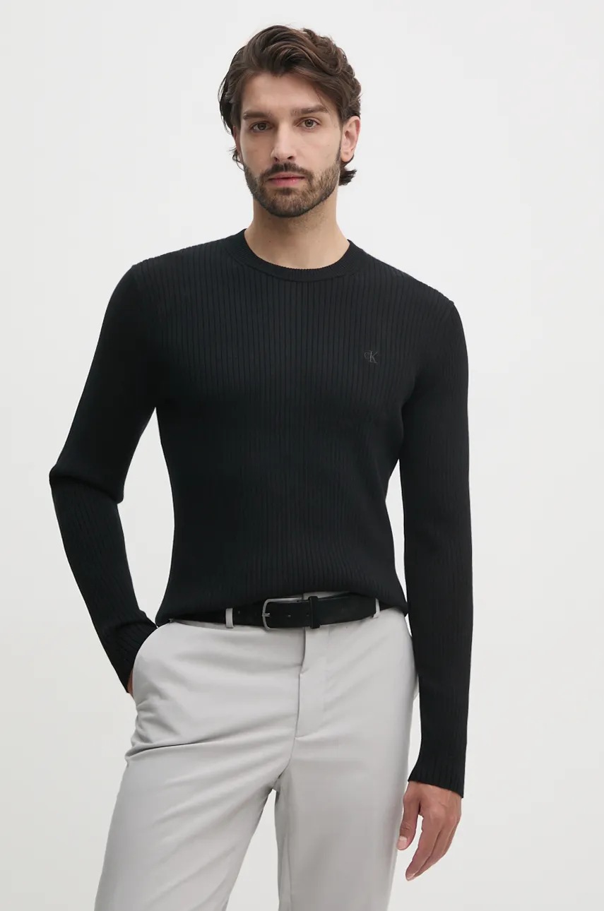 

Памучен пуловер Calvin Klein Jeans в черно J30J326265, Черен