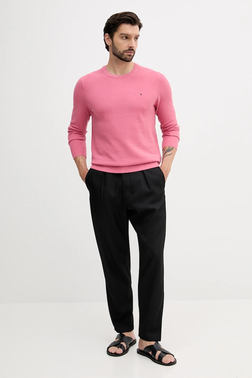 Хлопковый свитер Tommy Hilfiger цвет чёрный лёгкий MW0MW36347 Хлопковый свитер Tommy Hilfiger цвет чёрный лёгкий MW0MW36347