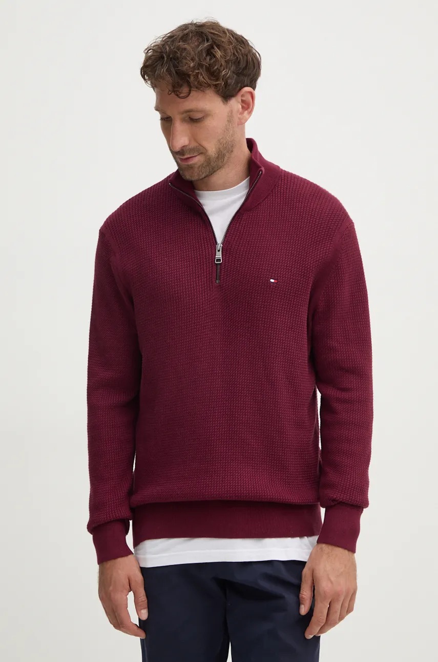 

Памучен пуловер Tommy Hilfiger в бордо MW0MW36527