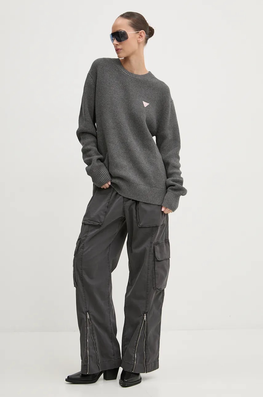 Хлопковый свитер Guess Jeans цвет серый  M4BR30 Z3HM1