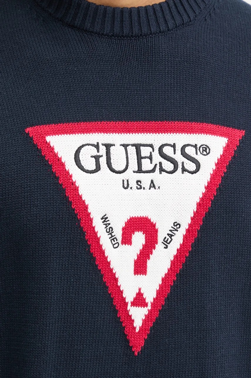 Βαμβακερό πουλόβερ Guess Jeans χρώμα: ναυτικό μπλε, M4BR32 Z3HM1 φωτογραφία