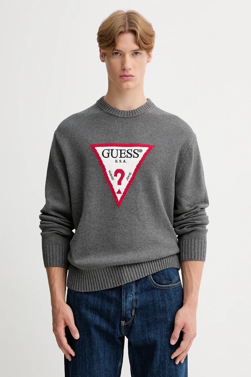 Levně Bavlněný svetr Guess Jeans černá barva, M4BR32 Z3HM1