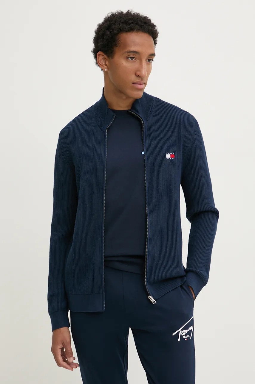 Tommy Jeans pulover din amestec de lana barbati, culoarea albastru marin, DM0DM19435 Tommy Jeans pulover din amestec de lana barbati, culoarea albastru marin, DM0DM19435