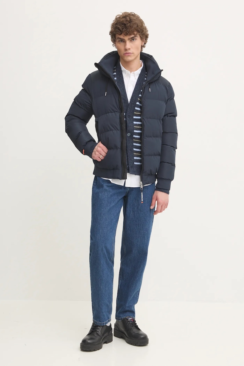Кардиган с примесью шерсти Tommy Jeans цвет синий DM0DM20606 Кардиган с примесью шерсти Tommy Jeans цвет синий DM0DM20606